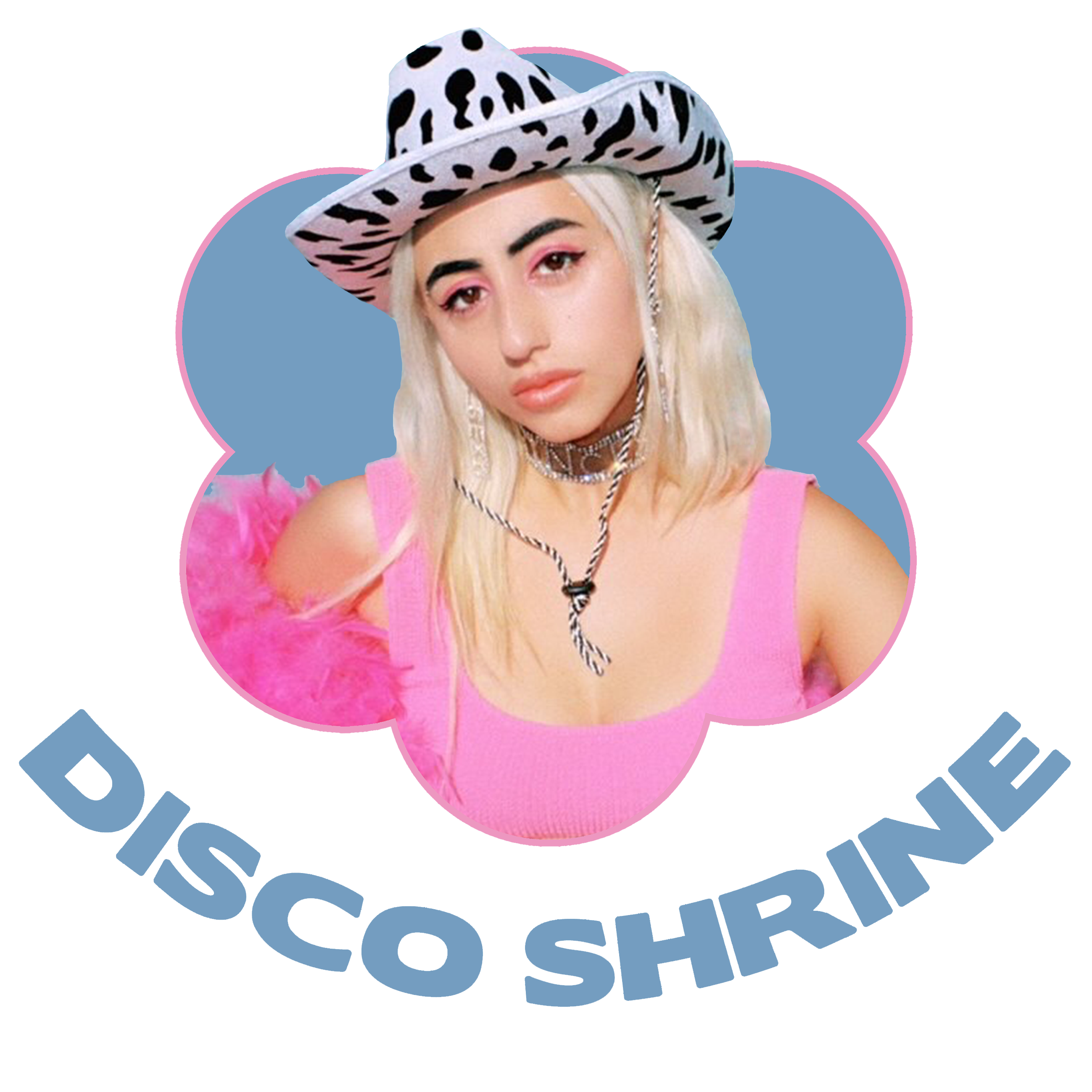 Disco Shrine shirt artwork on a white shirt mockup